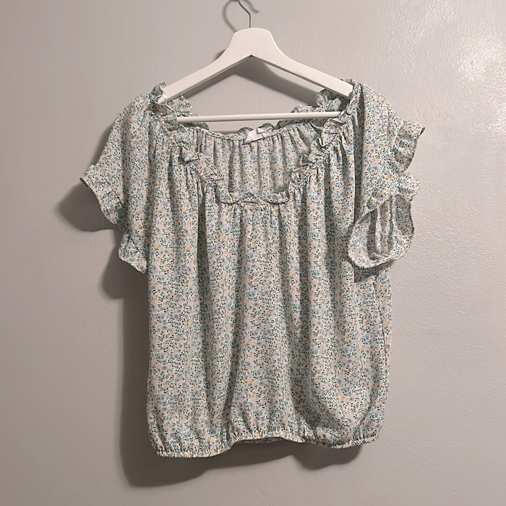 Sienna sky - short sleeves blouse Size L peasant